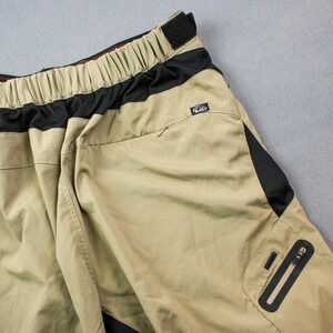 Zoic Ether Men's Cycling Shorts Khaki Black Padded Liner 12" Zip XL Performance